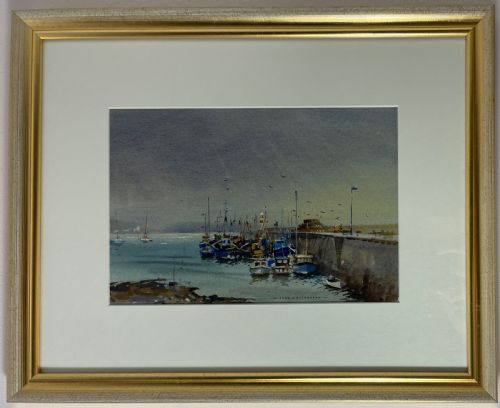 John Hobson Nicholson Watercolour, Port St Mary, Isle of Man