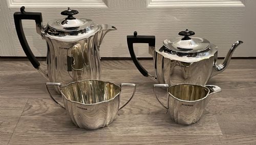 George V Solid Silver Four Piece Tea Set