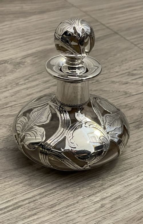 American Silver Overlaid Scent Bottle. C1900