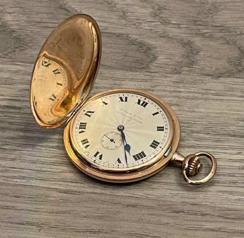 9ct Gold Swiss Movement Full Hunter Pocket Watch, S Smith & Sons