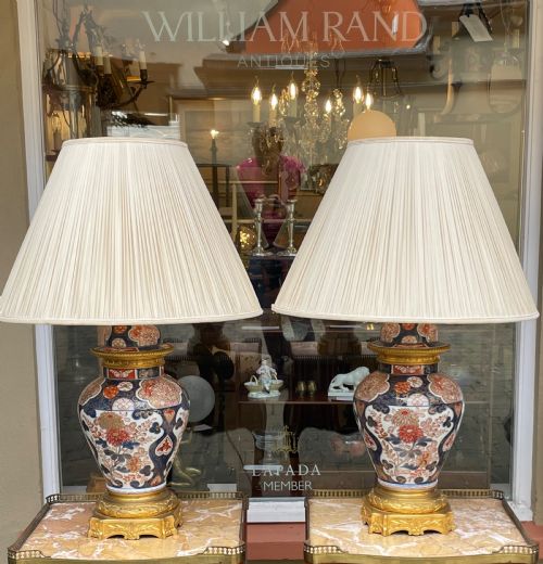 Large Pair of Imari and Ormolu Table Lamps
