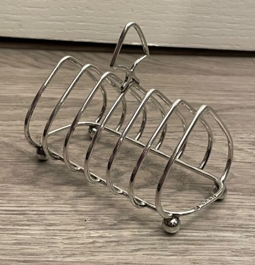 George V Solid Silver Toast Rack, Jubilee Mark
