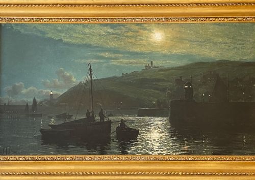 fig 2. Large Oil Painting of Douglas Harbour, Isle of Man by John Holland