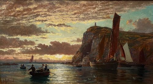 OIL PAINTING OF PORT ERIN ISLE OF MAN BY JOHN HOLLAND - ADDITIONAL PHOTO 1
