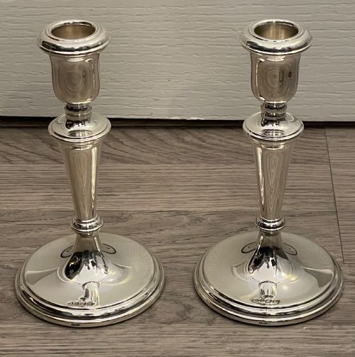 Pair of Elizabeth II Solid Silver Candlesticks
