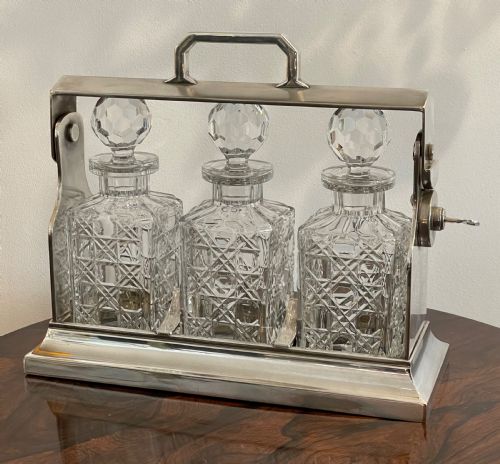 Early 20th Century Three Bottle Tantalus