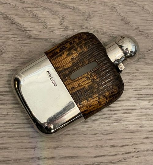 George V Solid Silver Hip Flask