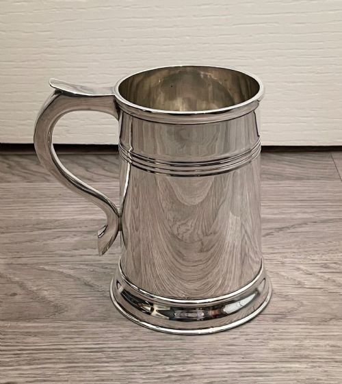 George V Solid Silver Pint Tankard, Chester 1929