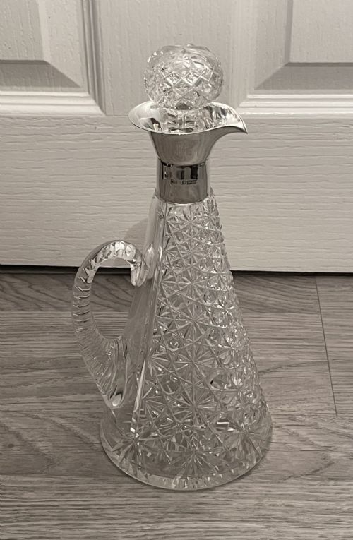 Edwardian Silver and Cut Glass Claret Jug, 1902