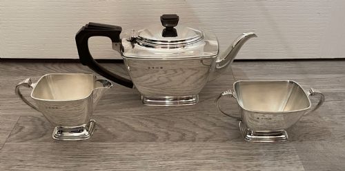 Fantastic Art Deco Solid Silver Three Piece Tea Set
