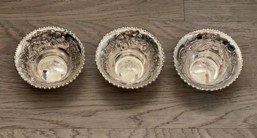A Good Set of Three Art Nouveau Silver Bon Bon Dishes