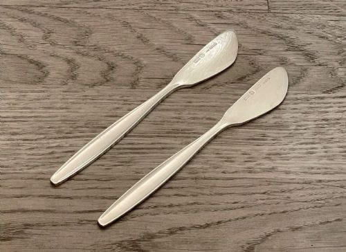 Pair of Georg Jensen Silver Butter Spreaders Knives