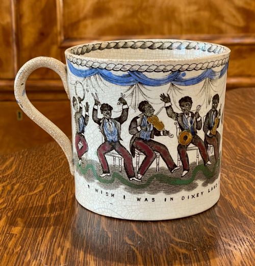 Large Victorian Staffordshire Mug, C1870