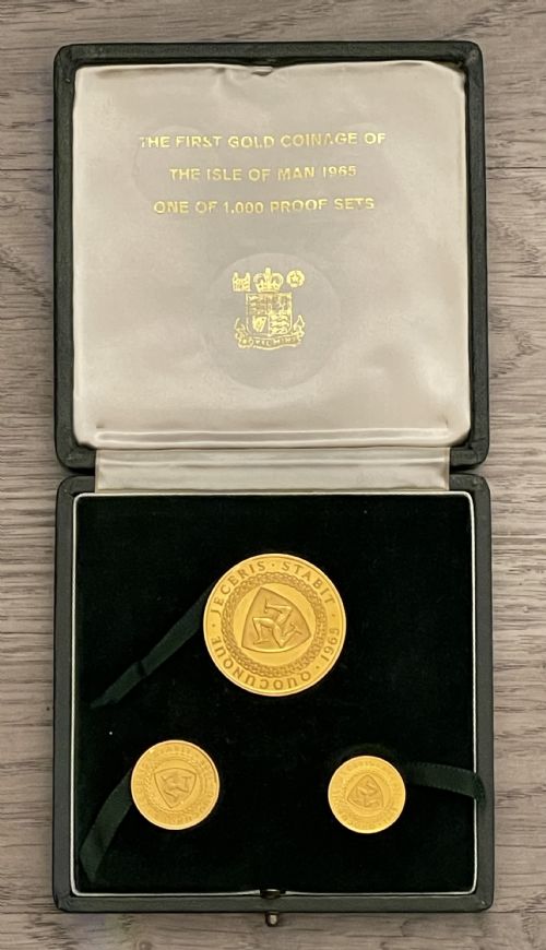 1965 Isle of Man 200th Anniversary of Revestment Act Gold Proof 3 Coin Set
