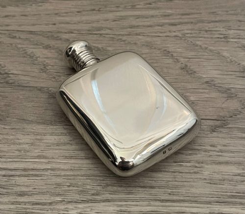 George V Silver Cushion  Hip Flask by a & J Zimmerman
