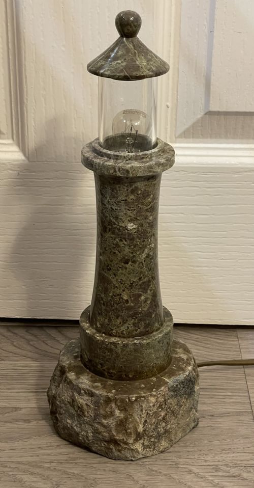 Cornish Serpentine Lighthouse Table Lamp