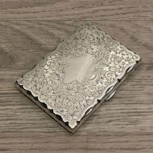 Stunning Edwardian Silver Aide Memoire Card Case, Chester