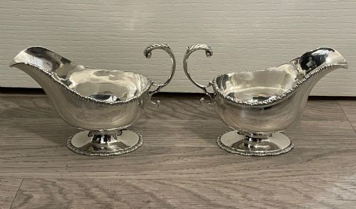 Pair Chester Silver Sauce Boats by Asprey