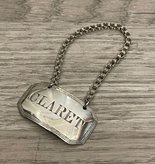Quality Victorian Claret Silver Decanter Label by George Unite