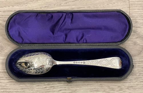 Victorian Silver Christening Spoon, Exeter