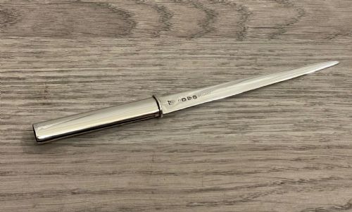 Late Victorian Silver Letter Opener and Pencil Holder by Sampson Mordan