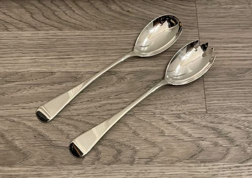 Pair of George V Solid Silver Salad Servers