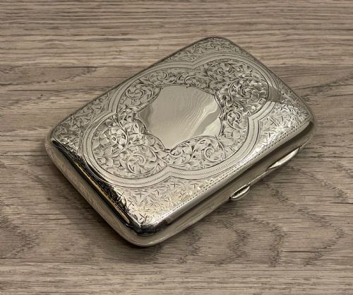 Large Victorian Solid Silver Cigar Case, Chester 1900