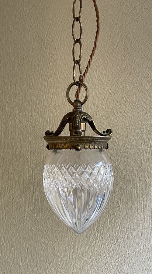 Pretty Early 20th Century Cut Glass Light Pendant Lantern