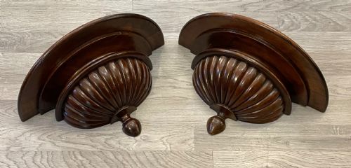 Pair Regency Mahogany Wall Brackets