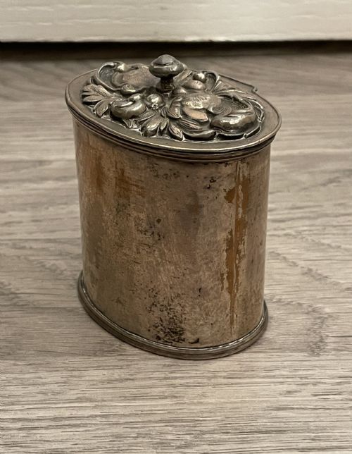 PRETTY OLD SHEFFIELD PLATE TEA CADDY - ADDITIONAL PHOTO 1