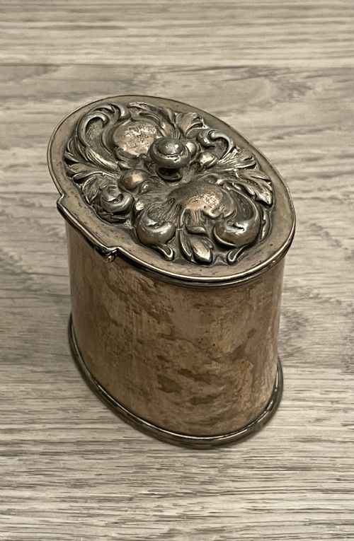 PRETTY OLD SHEFFIELD PLATE TEA CADDY - ADDITIONAL PHOTO 6