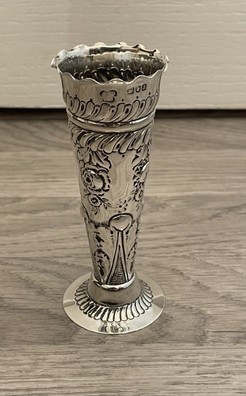 Victorian Silver Posy Vase by John Millward Banks