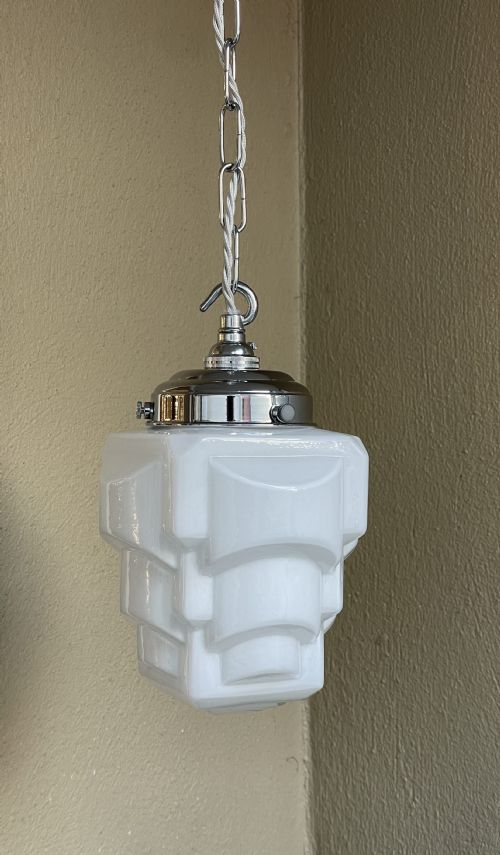 1930s Skyscraper Opaline Pendant