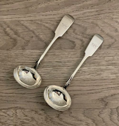 Pair Victorian Silver Sauce Ladles