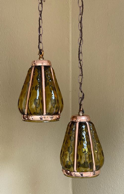 Pair of Arts & Crafts Copper Lanterns