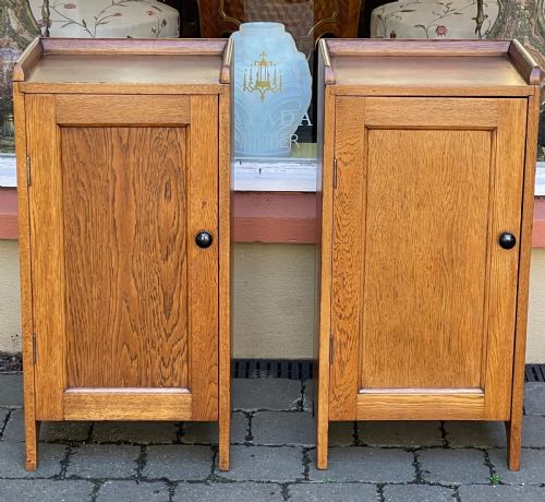 Pair of Art Deco Oak Bedside Cabinets