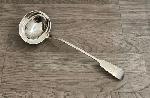 Large Victorian Solid Silver Ladle, 1885