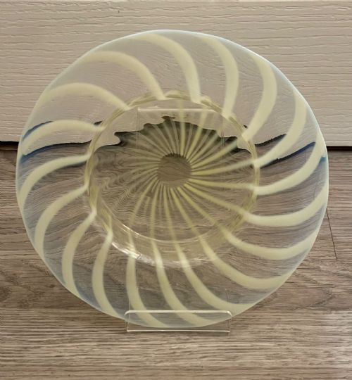 Arts & Crafts Vaseline Glass Bowl