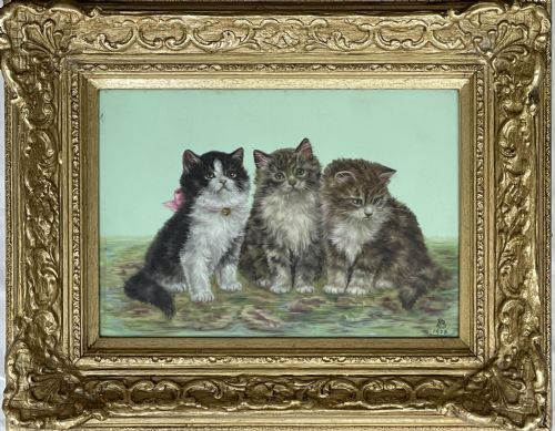 Oil Painting of Kittens by Bessie Bamber 1923