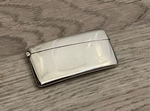Edwardian Solid Silver Curved Card Case, Chester