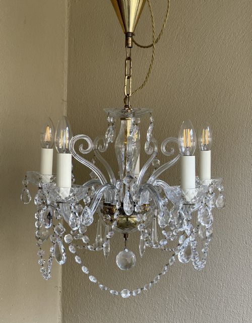 Pretty Five Light Crystal Chandelier