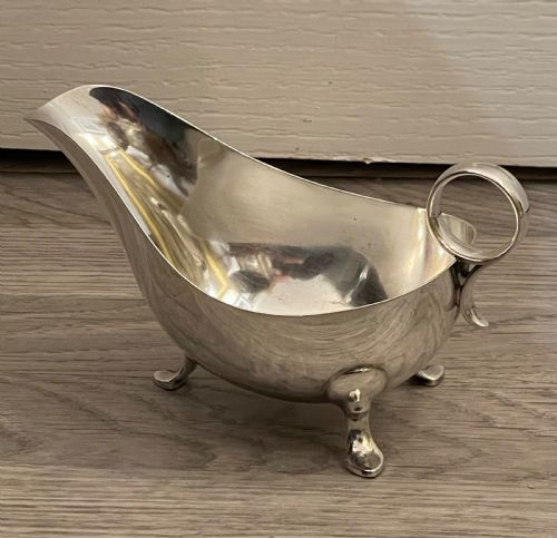 Heavy George VI Solid Silver Sauce Boat