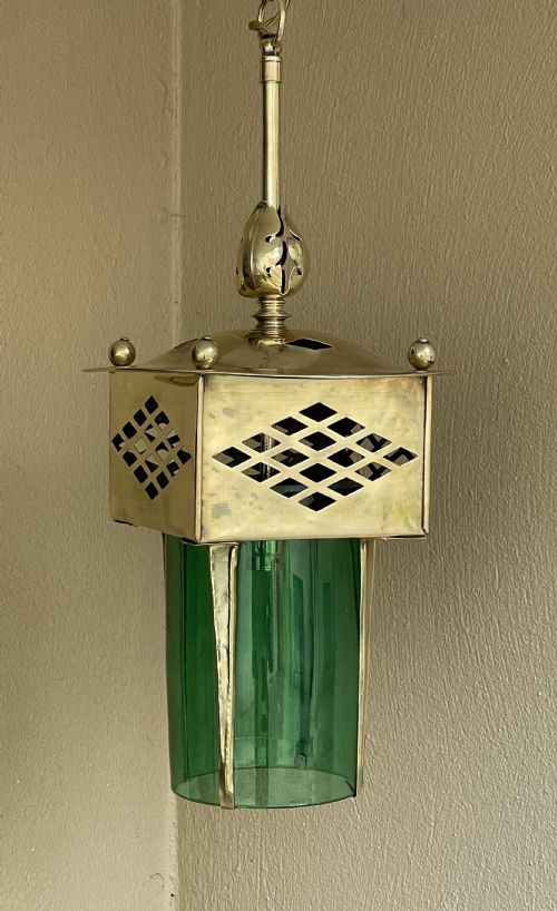 Arts and Crafts Brass Hall Lantern