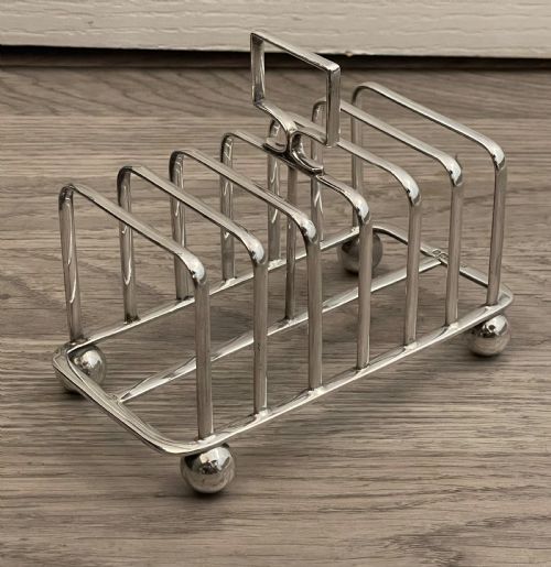 Late Victorian Solid Silver Toast Rack, 1899