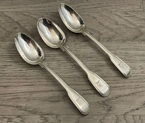 Set of Three Silver Dessert Spoons by Paul Storr