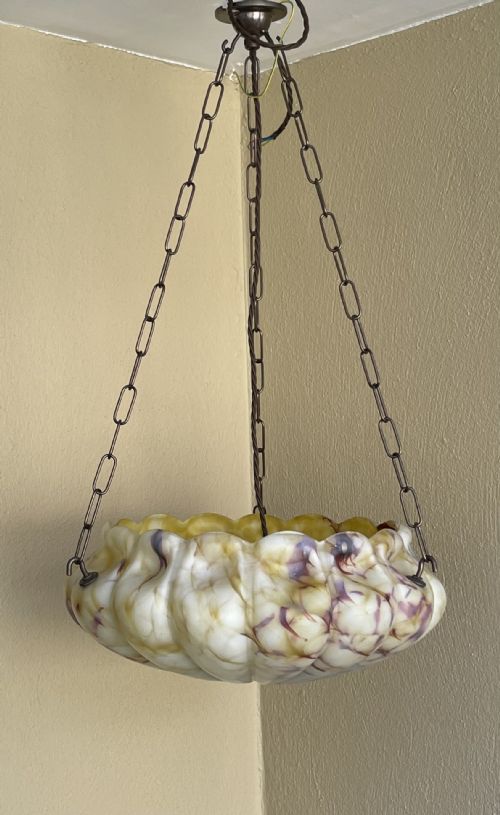 Stunning Ceiling Light Plafonnier, Marbled Glass