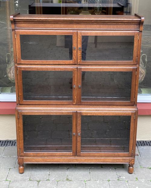 Edwardian Stacking Oak Barristers Bookcase by Minty