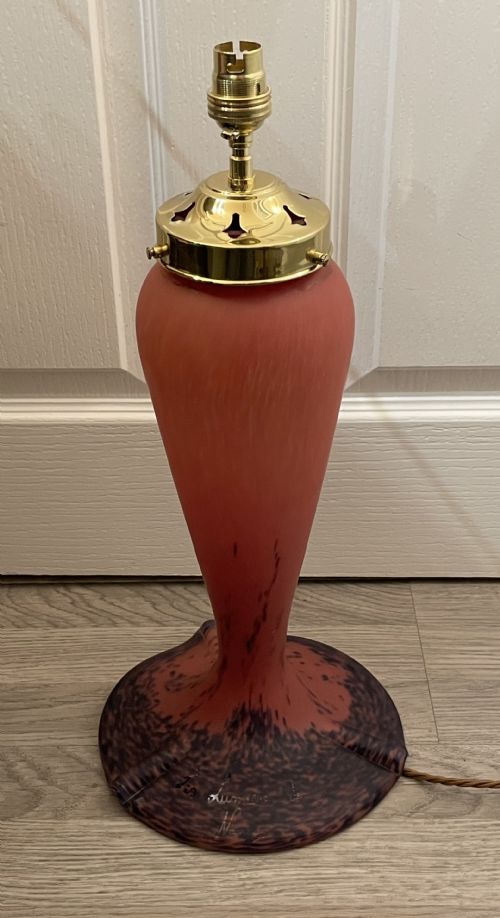 French Art Nouveau Glass Table Lamp Les Lumieres Du Nancy