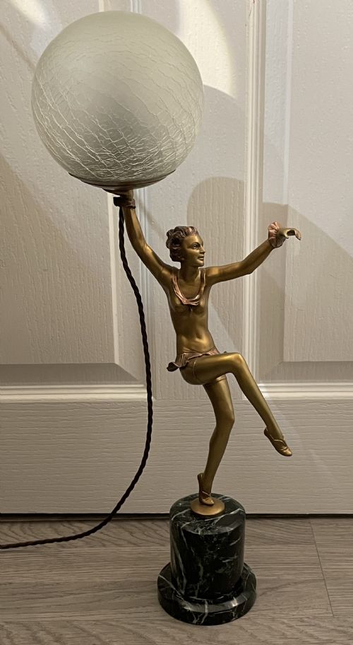 Art Deco Lady Lamp Atrributed Lorenzl
