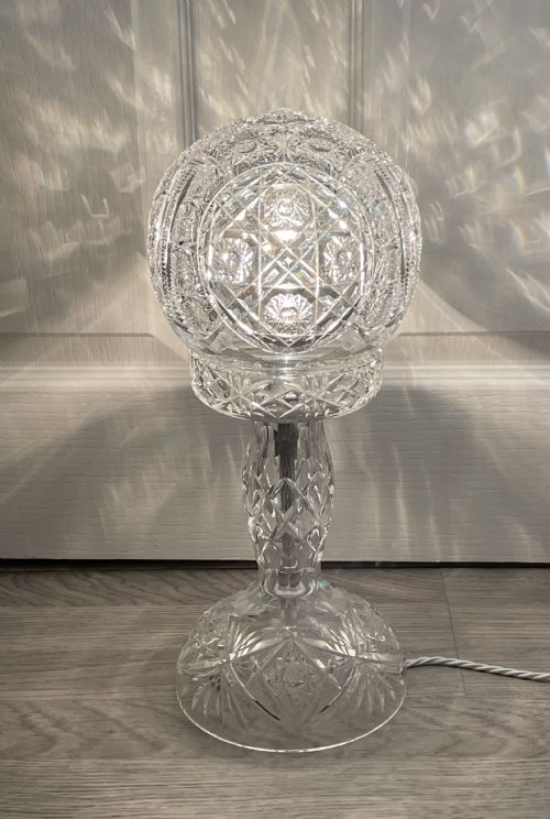 Quality 1930s Cut Glass Table Lamp